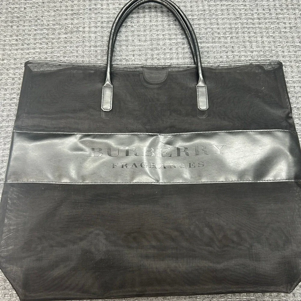 Burberry Fragrances Large Black Tote‎ Bag Shopper Travel Weekender Promotional